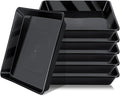 GREANER 8 Inch Humidity Tray, Black 6 PCS Plant Pot Drainage Tray, Indoor Plant Trays for Pots, Drip Trays for Potted Plants, Plastic Plant Trays for Pots, Seed Starter Growing Tray