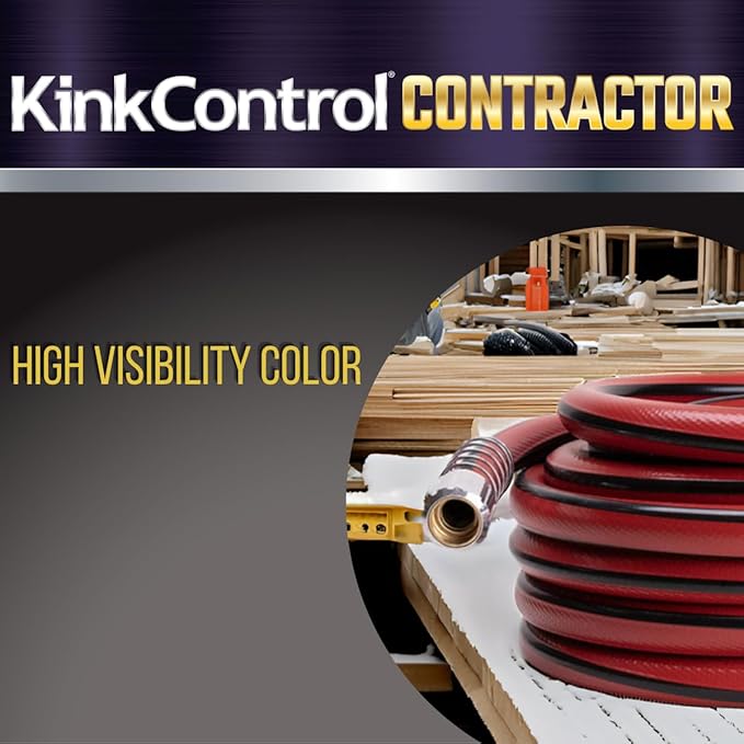 Kink Control Contractor Grade Hose with High Burst Strength, Spring Coil and Crush Resistant Couplings, Made in the USA 3/4 x 50 ft
