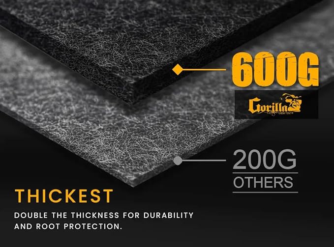 GorillaGrow Tent Gorilla 20 Gallon Fabric Grow Bags – Thick 600g Fabric, BPA-Free, Reinforced Handles & Metal Grommets for Indoor/Outdoor Plants, Air Pruning Pots for Bigger Yields - 4 Pack