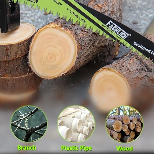 Japanese Teeth Reciprocating Saw Blade 12Inch - Saber Saw Blades Wood Pruning, 4pcs Curved Edge 6TPI for Tree Trimming, Wood/PVC Pipe Cutting