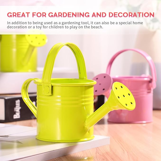 Homoyoyo 5pcs Small Watering Can Mini Metal Watering Cans for Girls Boys Indoor Plants Garden Home Craft Housewarming
