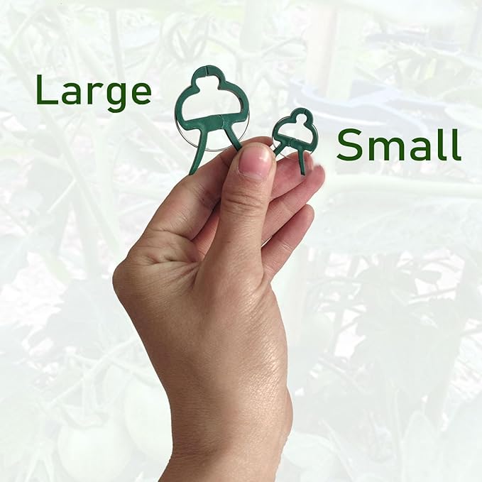 60PCS Garden Plant Supports Clips, 2 Sizes Adjusting Reusable Plant Clips for Supporting Stems of Flower Vine Vegetables Tomatoes Climbing