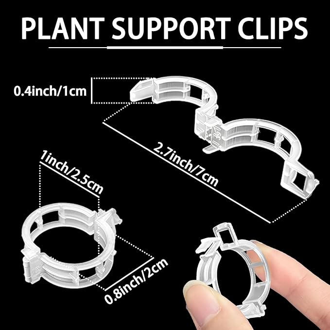400Pcs Plant Support Clips,Plastic Tomato Support Clip,Garden Vine Clips for Climbing Plants,Stalk,Yrellis,Outdoor,Indoor,Greenhouse(White)