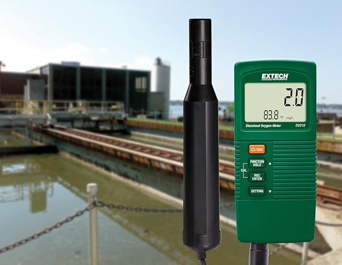 Extech DO210 - Dissolved Oxygen Meter - Portable Water Quality Tester with Temperature Compensation, Altitude & Salinity Adjustments