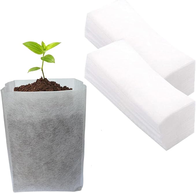 gardtree 50PCS 11×11.5 Inch Breathable Plant Grow Bags - Non-Woven Plant Nursery Bags for Seed Starting, Indoor/Outdoor Vegetables, Herbs & Flowers | Easy Transplant, Space Saving
