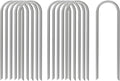 AAGUT 100x Metal Garden Stakes Tent Drip Line Irrigation Stakes,12 Inch Round Top Yard Chicken Wire Staples,Soaker Hose Tubing Spikes Landscape Fabric Staples, Sod Fence Lawn Ground Weed Barrier Pins