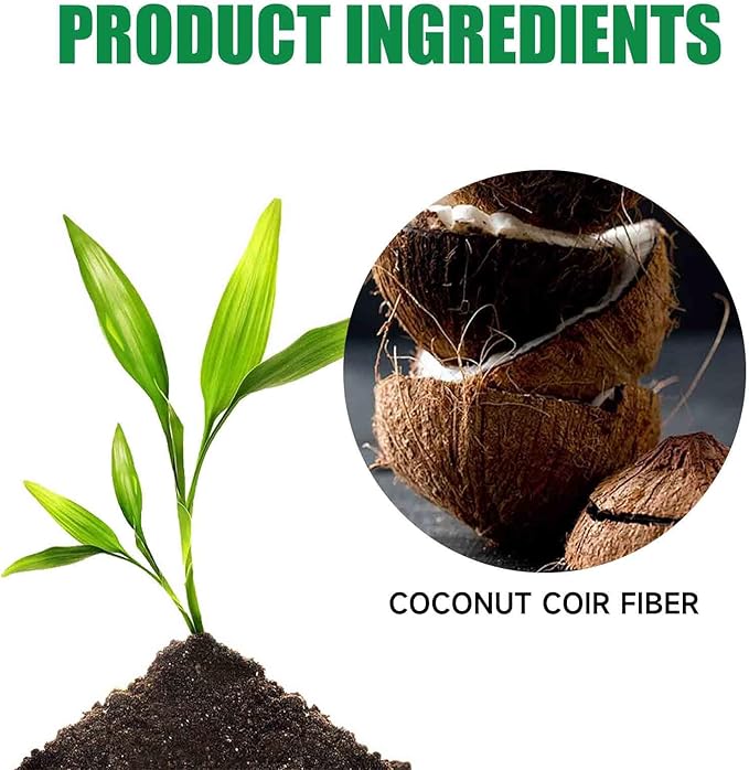 Coco Coir, Organic Coco Coir for Plants, Pressed Soil, Gardening Listed Coco Coir Bricks with Low Ec & Ph Balance - Compressed Coco Coir Bricks for Planting (Plant Coir Fiber Brick Set 4pcs)