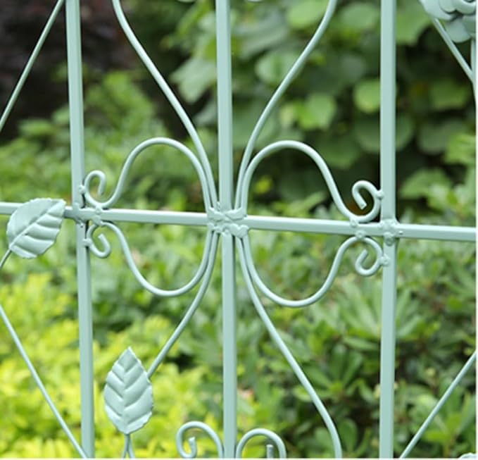 3 Pack Large Garden Trellis for Climbing Plants - 70.8 Inch Tall - Beautiful Retro Style Metal Fence Trellis - Gardening Vines Plant Support for Flower Rose Climbing(Color:B-Dark Green)