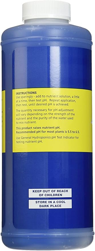 General Hydroponics pH Up Liquid Premium Buffering For pH Stability, Quart