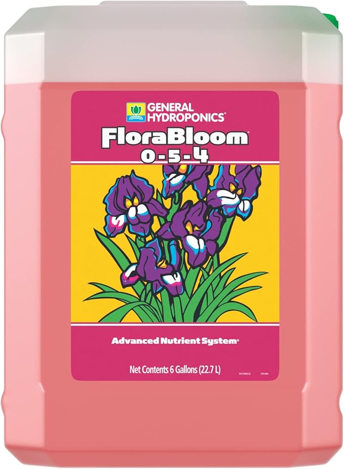 General Hydroponics FloraBloom 0-5-4 Advanced Nutrient System to Provide Nutrients for Reproductive Growth, 6 Gal.