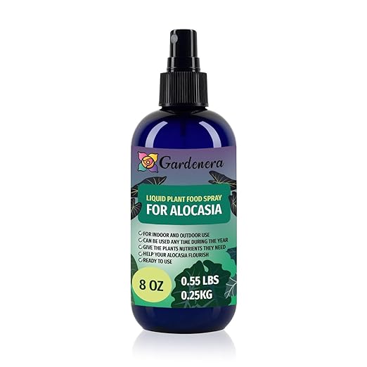 Gardenera Professional ALOCASIA Superfood Spray Mist for Home Gardening | Micro-Fungi Enriched Fertilizer Mist for Healthy Leaves & Growth | 18 Essential Vitamins & Minerals for ALOCASIA - 8oz