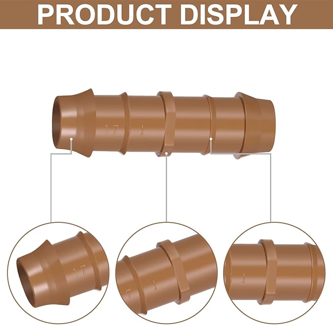 Outus 68 Pcs 1/2 Inch Drip Irrigation Fittings Drip Irrigation Fitting Kit Switch Tee Coupling Elbow and End Cap Plastic Plug Drip Irrigation Connector for Compatible Drip or Sprinkler System