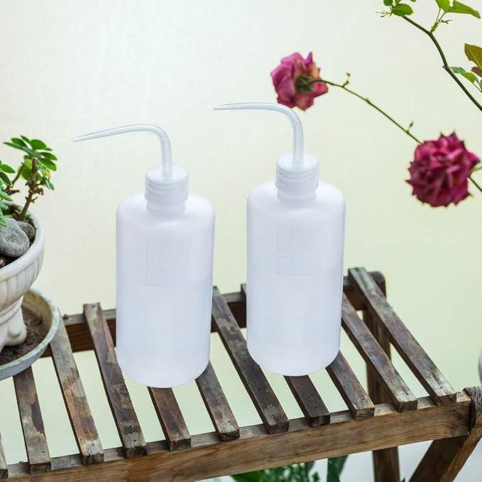 Oubest Squeeze Washing Bottle Succulent Watering Bottle 500ml Water Squirt Irrigation Squeeze Sprinkling Can Plastic Wash Plant 2pc