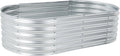 Aoodor Galvanized Raised Garden Bed Kit, 5.3 x 2.6 x 1.4 Ft, Oval Planter Box for Vegetables, Flowers, and Herbs, Outdoor Use, Silver
