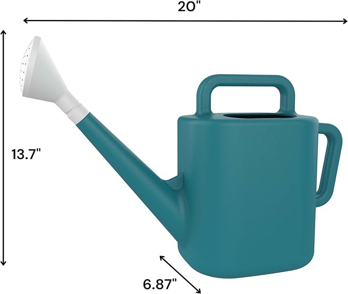 Expert Gardener 2 Gallon Resin Watering Can – Durable Plastic Garden Watering Can with Dual Handles & Controlled Flow Spout, Lightweight for Indoor & Outdoor Plants, Green (Teal Thunder)