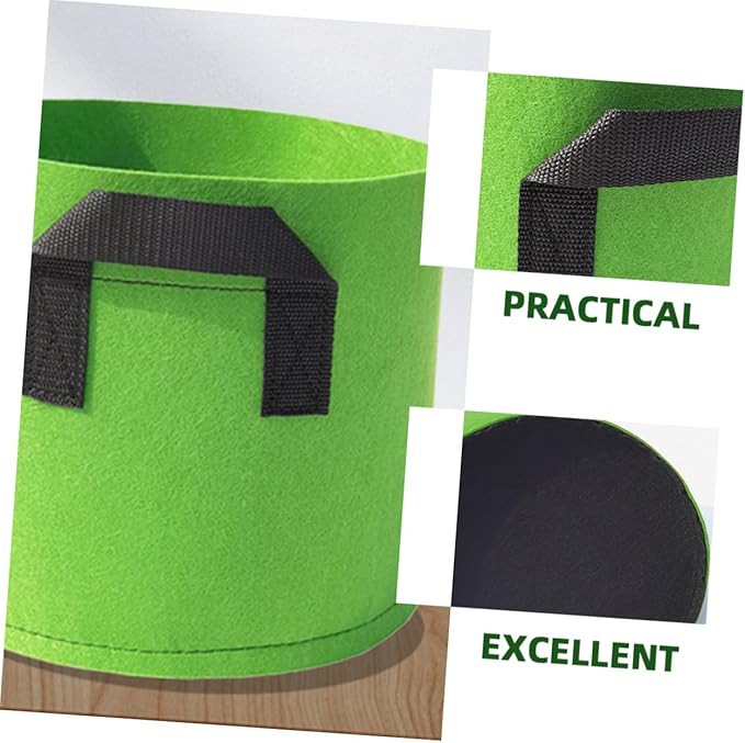 5pcs 5-Gallon Thickened Non-Woven Plant Growing Bags with Handles for Vegetable and Fruit Gardening Indoor and Outdoor Use