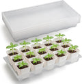 1020 Nursery Pot Trays 5 Pack, Transparent Plastic Flat Seed Starter Tray, Durable Square Seedling Starting Tray for Holding and Carrying Plant Pots (Clear)