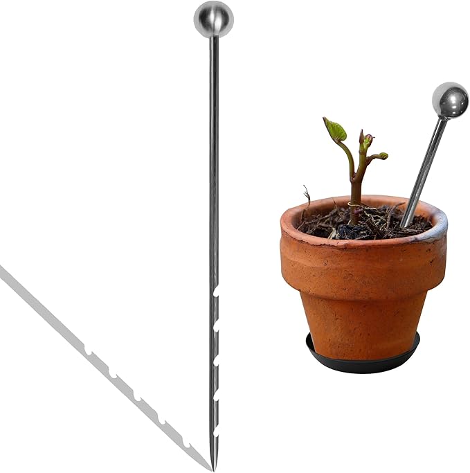10" Soil Probe for House Plants Stainless Steel Garden Soil Sample Probe No Batteries Required Moisture Meter Soil Probe Rod for Plant Garden Farm Soil Sampling