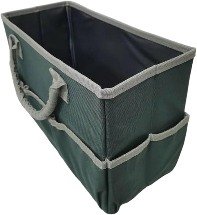 2.Foldable and reusable garden storage, sturdy handheld design with 8 compartments for indoor/outdoor organizer pouches