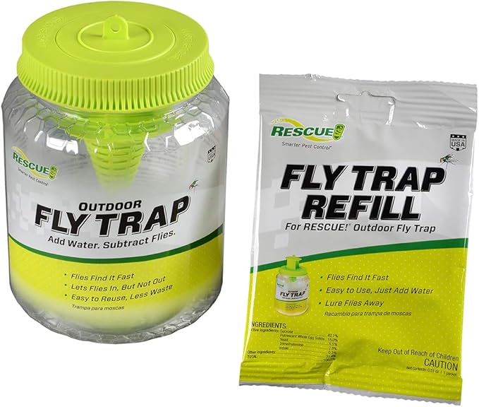 RESCUE! Outdoor Fly Trap - Reusable - 3 Traps