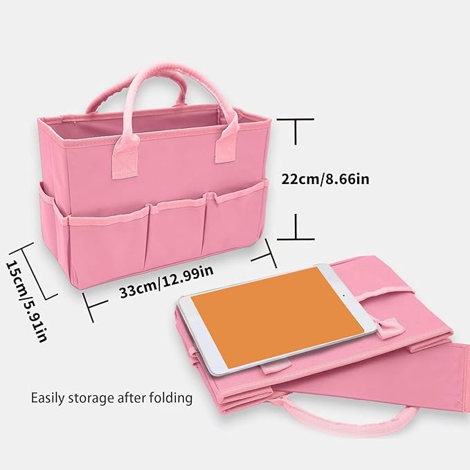 2.Foldable and reusable garden storage, sturdy handheld design with 8 compartments for indoor/outdoor organizer pouches