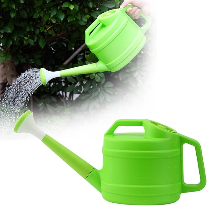 2 Gallon Watering Can, Watering Can for Outdoor Plants with Removable Long Spout, Large Plastic Watering Can for Indoor Outdoor Garden Flowers Plants (Green)