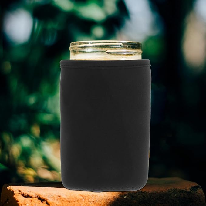 YARNOW Mason Jar Blackout Sleeves 6-Pack 16Oz Hydroponic Bottle Covers Light Control Sleeves for Seed Germination Sprouting Wide Mouth Mason Jars Home Gardening