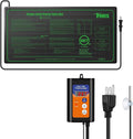iPower 40-108 Degrees Fahrenheit Digital Heat Mat Thermostat Controller and 10" x 20" Hydroponic Seeding Warm Pad Plant Starting Kit Combo
