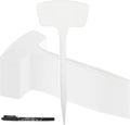 100 Pcs Plant Labels,T-Type 10.63inch Large Plastic Plant Tags Waterproof Plant Makers Nursery Garden Labels for Outdoor Indoor Plants Herbs Flowers Vegetable Potted Belt Marker Pen (White)