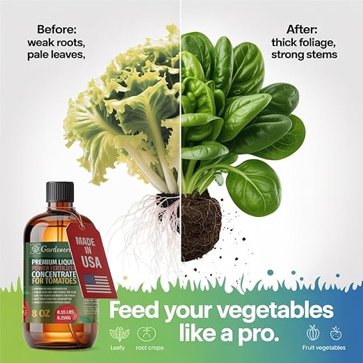 Liquid Power Lettuce Fertilizer - Professional Liquid Plant Food for Lettuce - Fast-Acting Concentrate for Growth, Strong Roots & High-Yield Harvest - 8 oz - Indoor & Outdoor Use