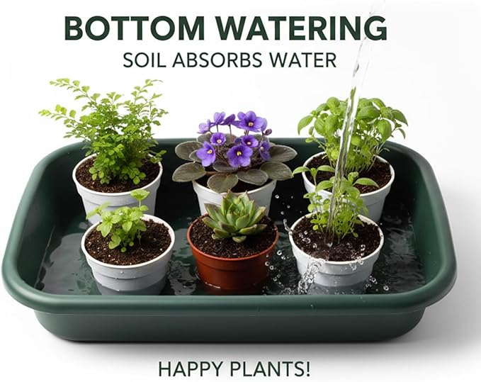 2 Pack Multi-Functional Plant Repotting Tray – Black & Green, Large Capacity Gardening Tool Heavy-Duty PP for Seedling, Pot Moving, Soil Mixing, Hydroponic/Soil Cultivation, Transplanting