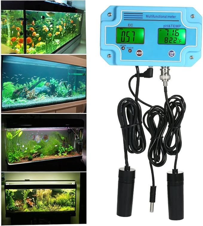 Professional 3 in 1 pH/EC/Temp Meter Water Detector Multi-Parameter Digital LCD Tri-Meter Multi-Function Water Quality Monitor Multiparameter Water Quality Tester