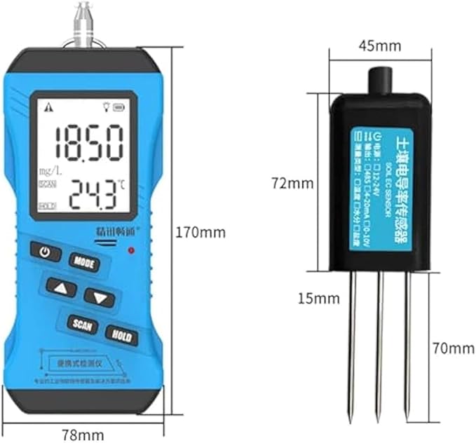 7 in 1 Soil Tester, NPK PH Moisture Nutrient Conductivity EC Meter, High Accuracy Digital Sensitive Fertility Test