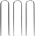 MySit 25 Pack 12 Inch Garden Stakes Heavy Duty 11 Gauge Galvanized Yard Staples U Pegs Fences Drip Irrigation Securing Stakes 1/2-Inch to 1-5/8-Inch Loop Stake for Anchoring Lawn Drippers Soaker Hose