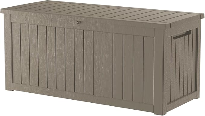 200 Gallon Outdoor Storage Deck Box, Large Storage Organizer for Patio Furniture Accessories, Garden Tools, Indoor Storage for Cushion, Grey