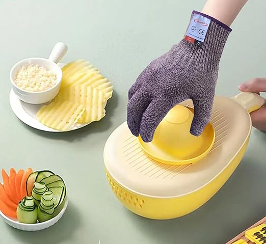 Cutting Gloves, 1 Pairs of Cut Resistant Gloves Food Grade, Cut Resistant Gloves for Kitchen, Oyster Shucking, Fish Fillet Processing, Carving Wood and Gardening(Small-Violet)