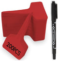 Plant Labels, 200pcs Red Plant Markers, Outdoor Waterproof Stakes, Plastic Tags for Seedlings, Greenhouse Accessories, Herb Garden Signs Decorative