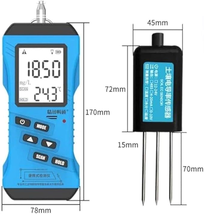 7-in-1 Rapid Soil Tester,Digital Soil Npk Level Tester,Soil Moisture Sensor Meter,Backlit LCD Garden Soil Test Kit for Lawn,Ph, Moisture,Nutrient Conductivity,Ec Meter,Soil Fertility Test