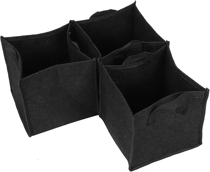 3Pcs Plant Growing Bag with Handles, Breathable Design Black Square Garden Vegetable Grow Container, Heavy Duty Fabric Raised Garden Bed, Thick Fabric Planting Pots for((3 gallons) 19.5*19.5*20)