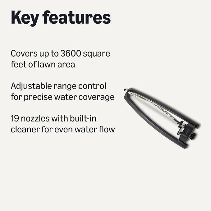 Amazon Basics Oscillating Sprinkler for Yard, One Size, 1-Pack, Black