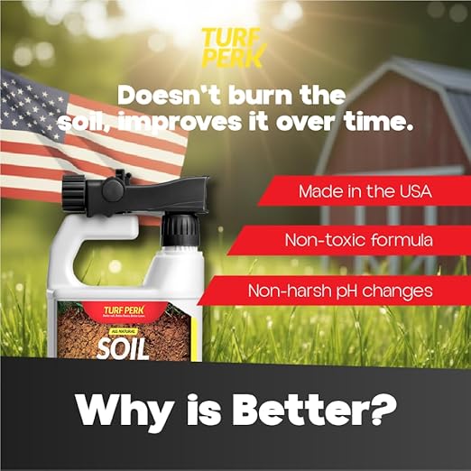 Turf Perk Soil Boost Repair and Prepare Lawn Starter Solution – 32 fl oz – Covers 5,000 Sq Ft – Step 1 Lawn Concentrate – for Routine Preparation – for All Grass Types