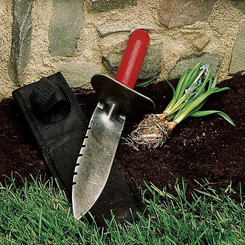 Kings County Tools Pro Gardening Knife - 12” Hori Hori Garden Knife with Sharp 7” Serrated Alloy Steel Blade and Hand Guard - Multipurpose Digging and Weed Puller Garden Tool - Gardening Tools