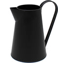 CVHOMEDECO. 7 Inch Galvanized Metal Milk Pitcher, Old Rustic Primitive Watering Can Jug Vase for Home and Garden Décor. Black