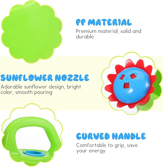 TOYANDONA 2pcs Toy Watering Can for Kids - Small Plastic Watering Cans Garden Flower Water Pot for Spring Summer Outdoor Bath Beach Sand Toys (Random Color)