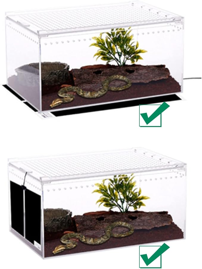 Tbrand Reptile Heating Pad with Temperature Adjustment, 110V 7W Heat Mat for Reptiles Tortoise Snakes Lizard Gecko Hermit Crab Turtle，Under Tank Heating Pad (7W(5.51inch*11inch))