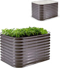 Epic Gardening 6-in-1 Modular Galvanized Raised Garden Bed Kit, 29" Tall Metal Planter Box, Durable Aluzinc Steel Raised Garden Bed Outdoor for Vegetables, Herbs, Flowers & Fruits - Small Slate Grey