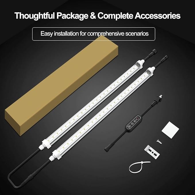 LED Grow Light Bar 2ft T8 20W - Full Spectrum Sunlike Replacement for Fluorescent Fixtures, Indoor Herbs, Vegetables, Flowering Plants & Seedlings
