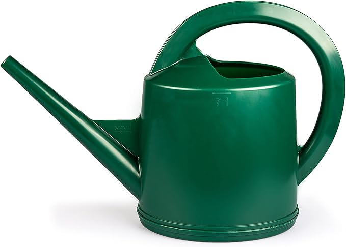 Consolidated Plastics Durable Swiss Watering Can with UV Protection, Ergonomic Handle for Indoor/Outdoor Gardening, Made in Switzerland (7 Liter, Green)