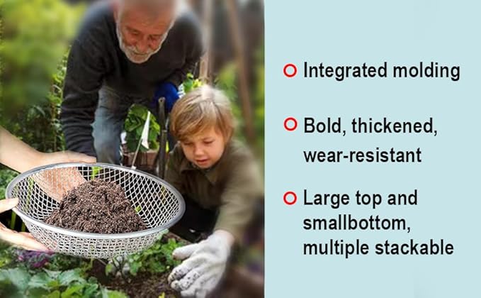 1/4 Inch Soil Sifter for Gardening, Rock Sifter for 5gallon,Compost Sifter Dirt Sifter,Captures Dirt Rocks Sawdust