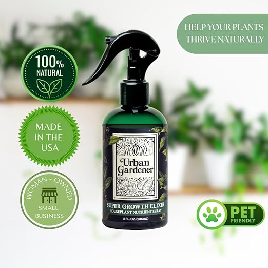 Organic Leaf Wellness Spray for Plants - Protect & Nourish Your Plants w/Chitosan, Yucca Extract, Liquid Kelp and Essential Oils - 8 oz House Plant Spray Bottle